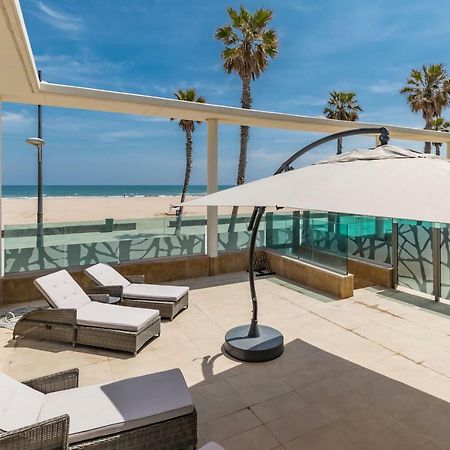 Luxury Beach Front Apartment With Pool Valencie Exteriér fotografie
